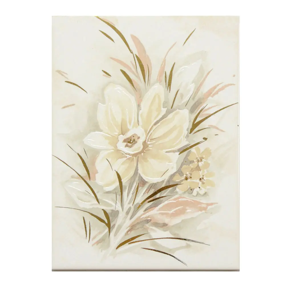 Wandfliese Dekor Villeroy & Boch E2320 SK81 creme Blume 15x20 cm