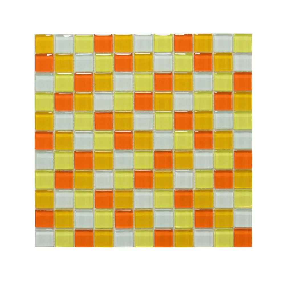 Mosaik E2215 Glas weiß gelb orange Mix 30x30 cm