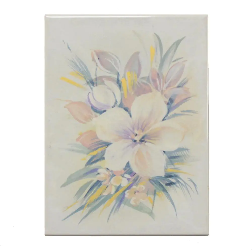 Wandfliese Dekor Villeroy & Boch E1855 1315 SK71 Blume grau bunt 15x20 cm