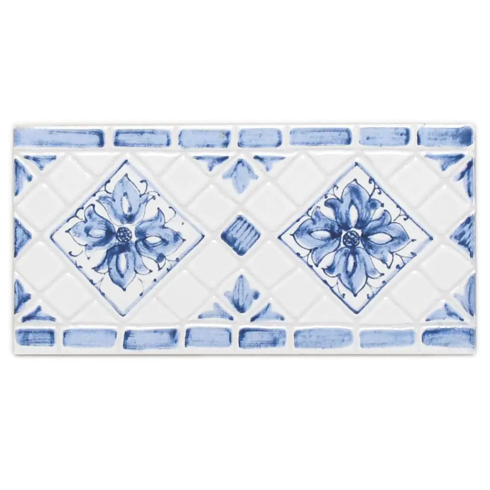 Bordüre Eurotiles E4865 blau weiß 10x20 cm I.Sorte